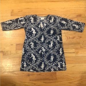 Gretchen Scott Designs Kids Nautical Seahorse Dress in Girls 8/10
